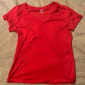 Red v-neck teeshirt